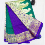 2B Sacramento Green wb Cobalt Blue with Golden Zari Banarasi Silk Saree