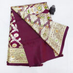 2B Raisin Purple wb Same colour with Golden Zari Banarasi Silk Saree