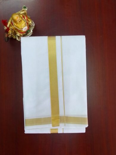 2B Golden Border Handloom Dhoti