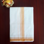 2B Lite Orange Border Handloom Dhoti
