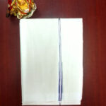 2B Violet Lined Border Handloom Dhoti