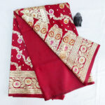 2B Currant Red wb Same colour with Golden Zari Banarasi Silk Saree