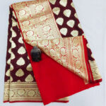 2B Maroon wb Ruby Red with Golden Zari Banarasi Silk Saree