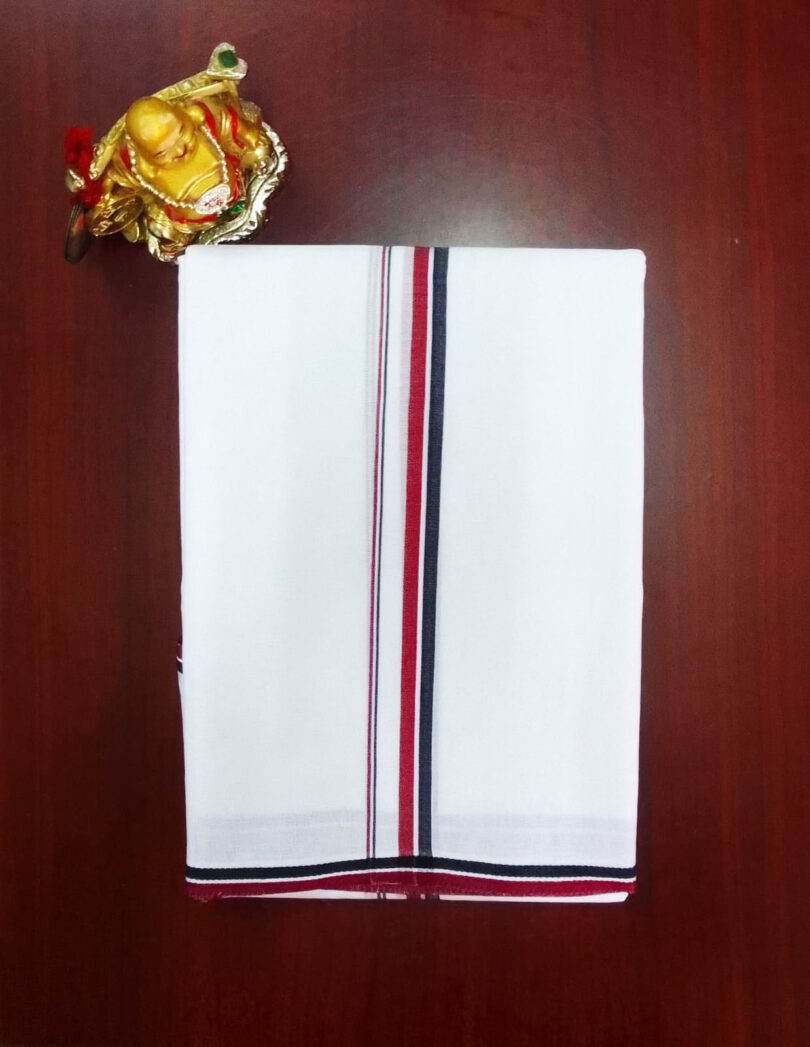 2B Black with Red Border Handloom Dhoti