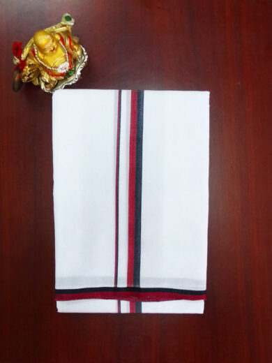 2B Black with Red Border Handloom Dhoti