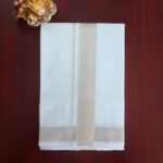 2B Silver Gray Lined Border Handloom Dhoti