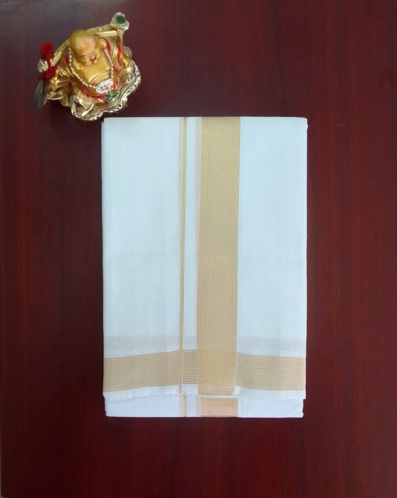 2B Golden Border Handloom Dhoti