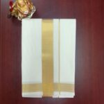 2B Golden (1.5 inch wedding special)  Border Handloom Dhoti