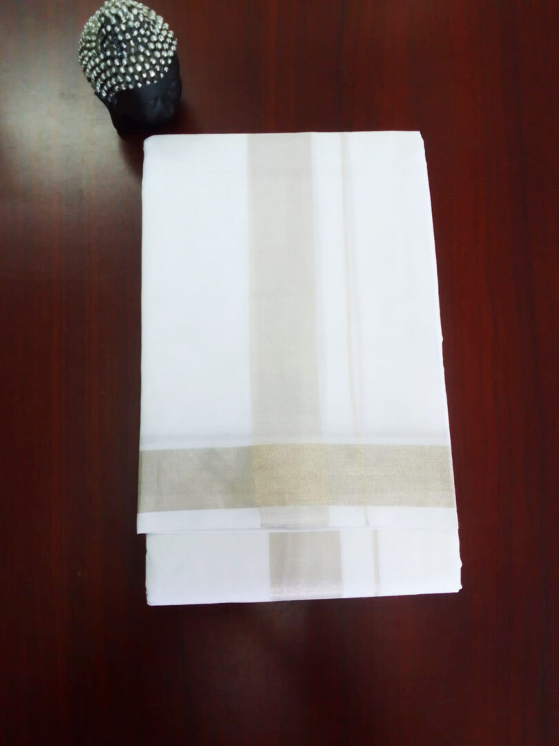 2B Lite Golden Border Handloom Dhothi