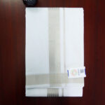 2B Glitter Silver Border Handloom Dhothi