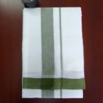 2B Mustard Green Border Handloom Dhothi
