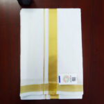 2B Golden Lined Border Handloom Dhothi