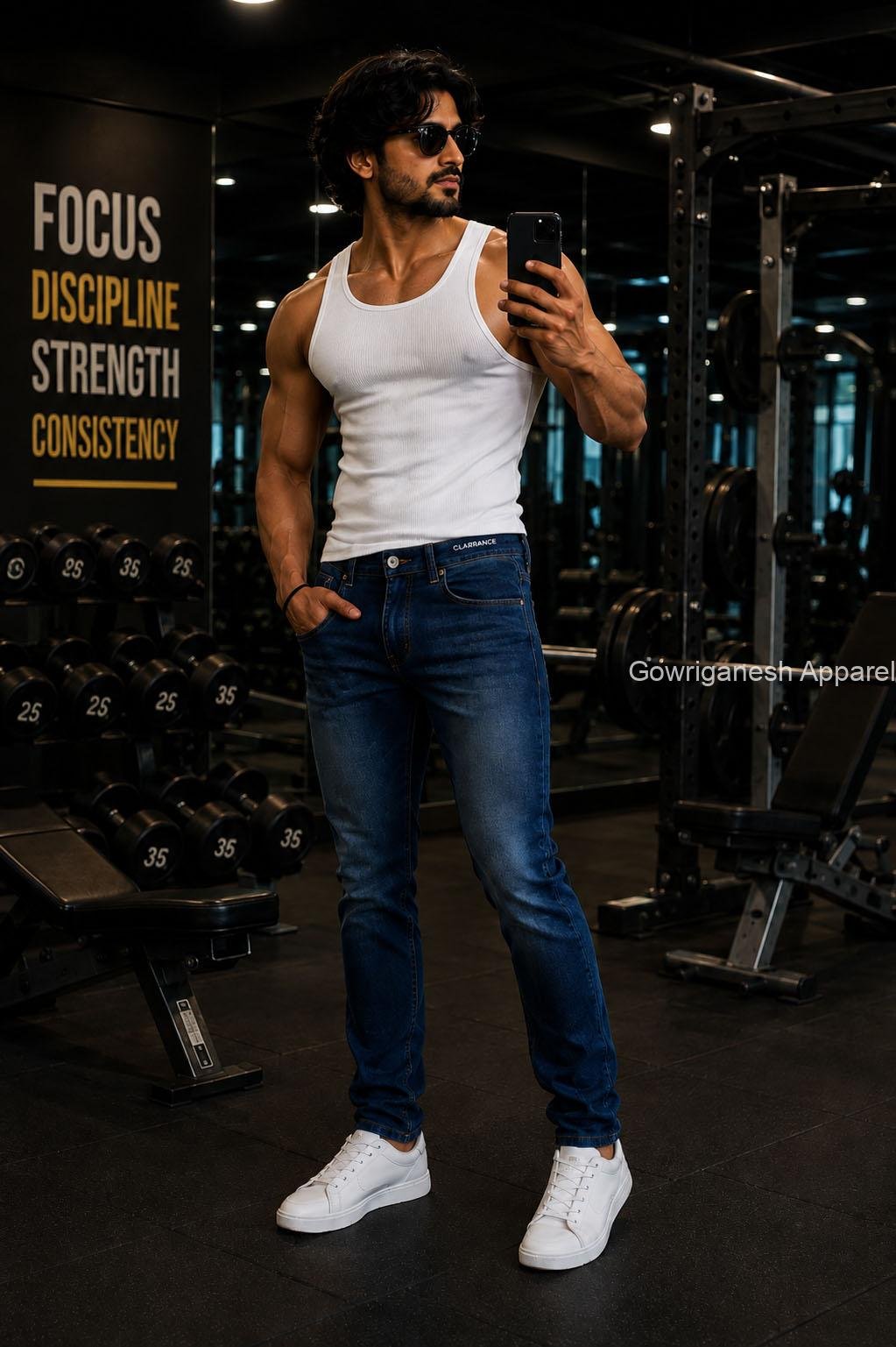Deep Indigo Blue Denim Jeans