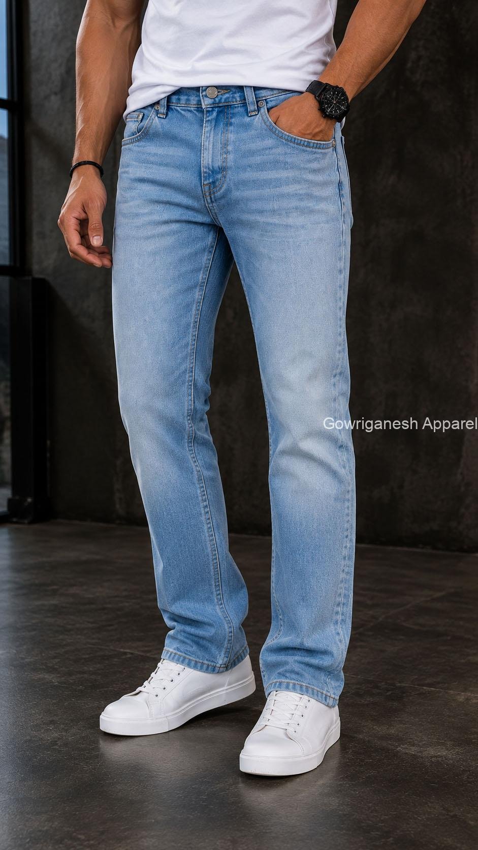 Classic Bright Blue Jeans - Image 2