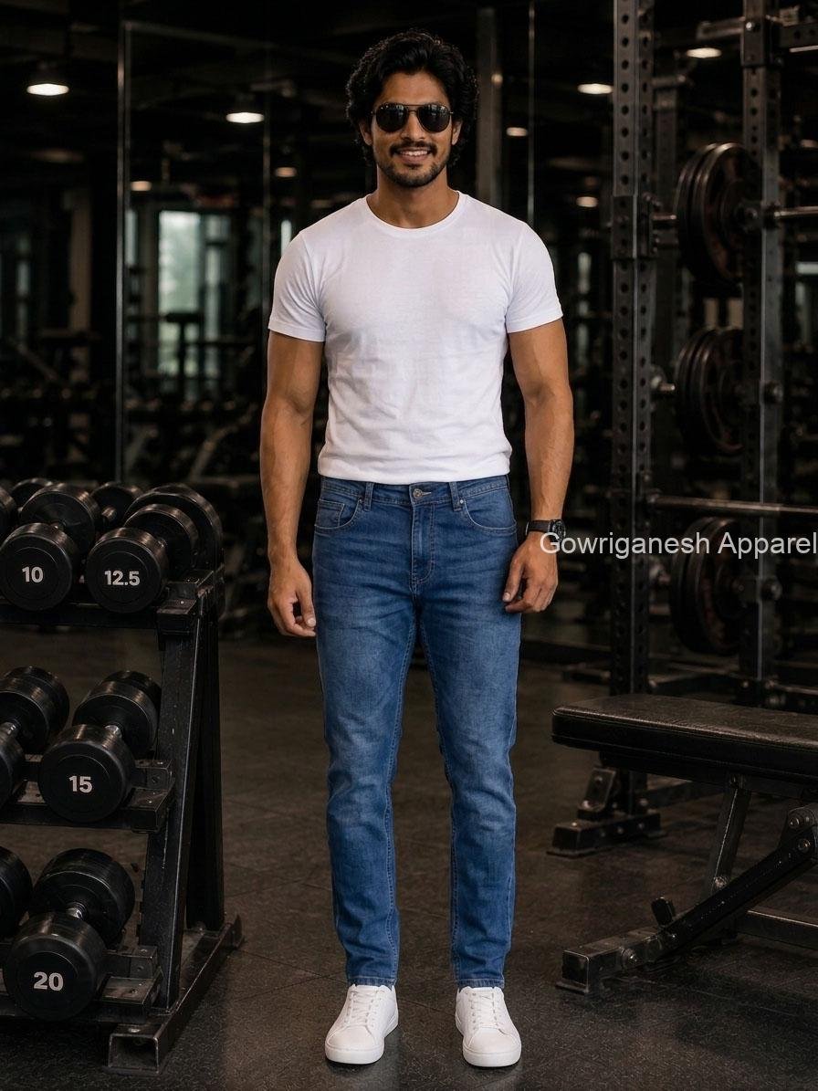 Warm Vintage Blue Denim Jeans